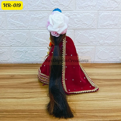 Designer Highlighted Open Hair Wig for Radha  Rani Ji  | Size- 8 Number | HR019