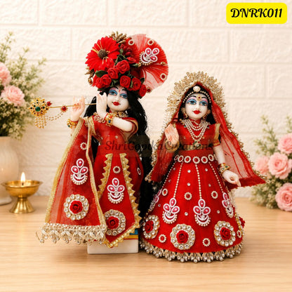 Red Net Radha Krishna Outfit with matching Chunni | DNRK011