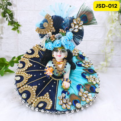Janmashtami and Radhashtami Special Laddu Gopal Designer Poshak in blue Color with Matching Pagdi | JSD012