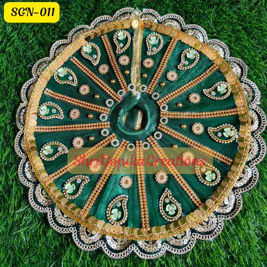 Green Heavy Laddu Gopal Dress with Matching Pagdi | SGN011