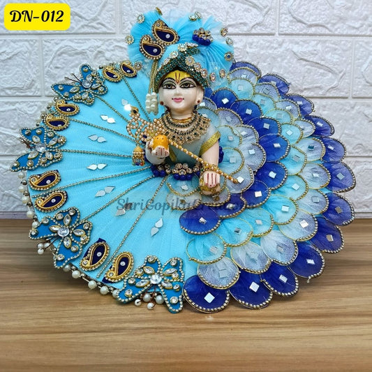 Sky blue Designer Laddu Gopal Poshak With Matching Pagdi | DN-012