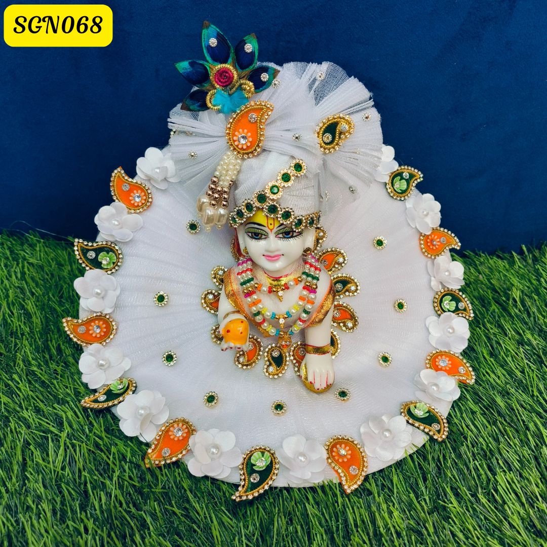 Laddu Gopal Republic Day Poshak with Floral and Stonework | SGN068