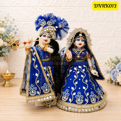 Royal Blue Net Radha Krishna Outfit with matching Chunni | DNRK013