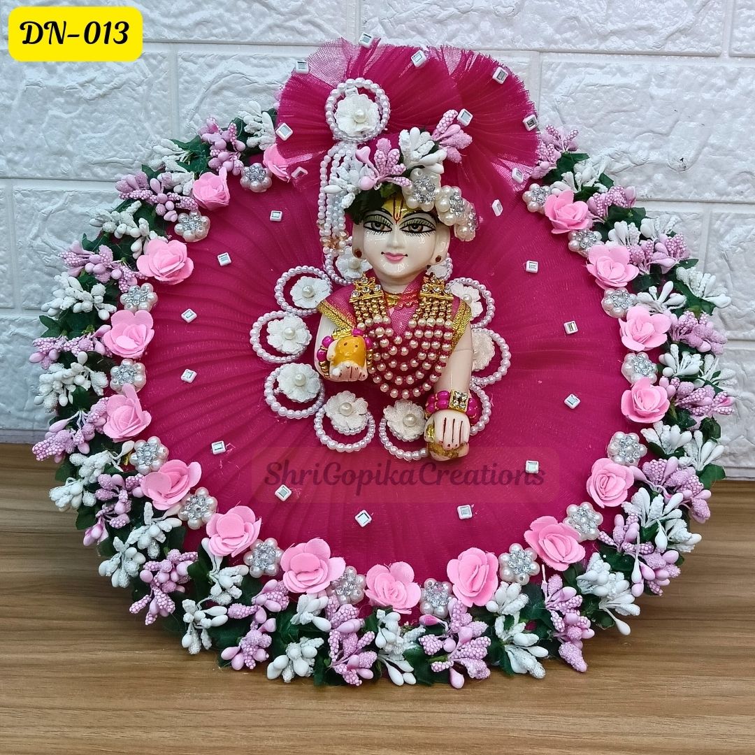 Rani Pink Designer Laddu Gopal Poshak With Matching Pagdi | DN-013
