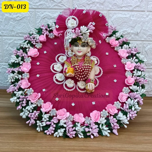 Rani Pink Designer Laddu Gopal Poshak With Matching Pagdi | DN-013