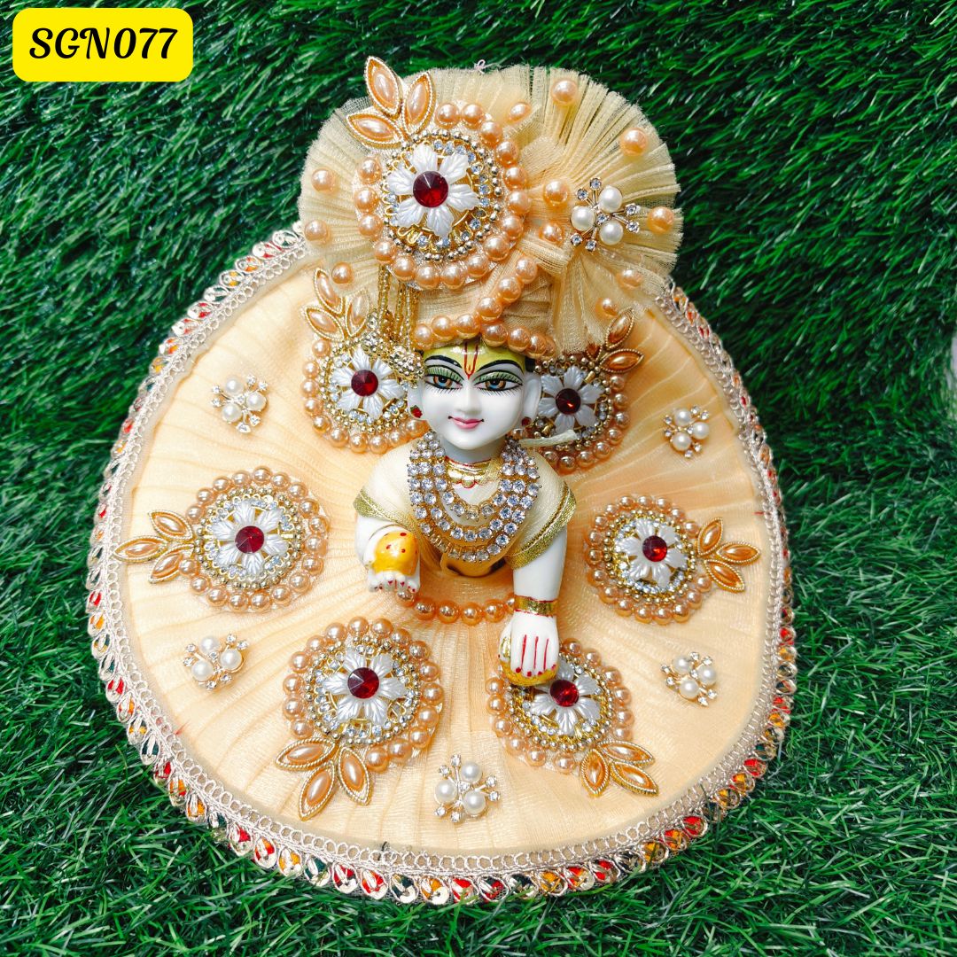Elegant Golden Laddu Gopal Poshak – Classic Festive Look | SGN077
