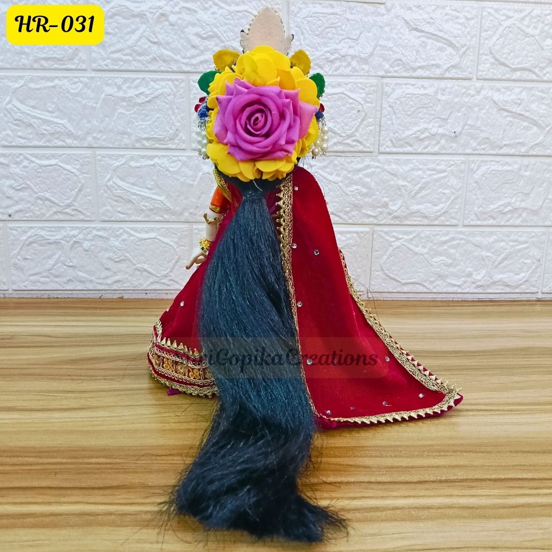 Designer Open Hair Wig for Radha  Rani Ji | Size- 12 Number | HR031