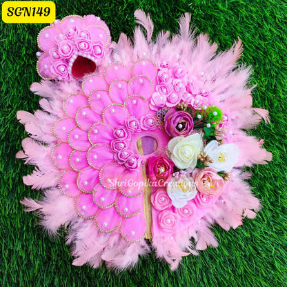 🌸 Elegant Pink Floral Laddu Gopal Dress - SGN149 🌸