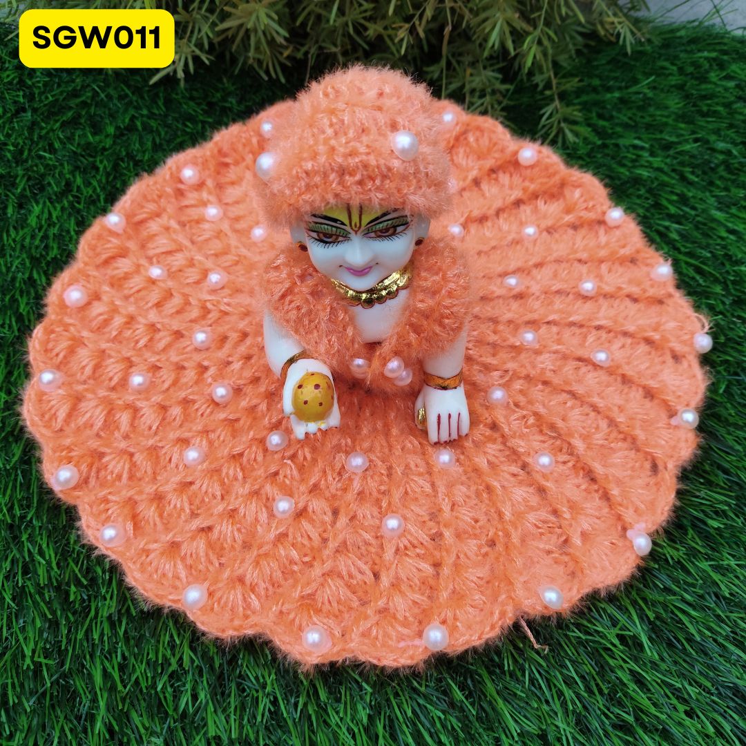 Peach Woolen Laddu Gopal Dress | SGW011