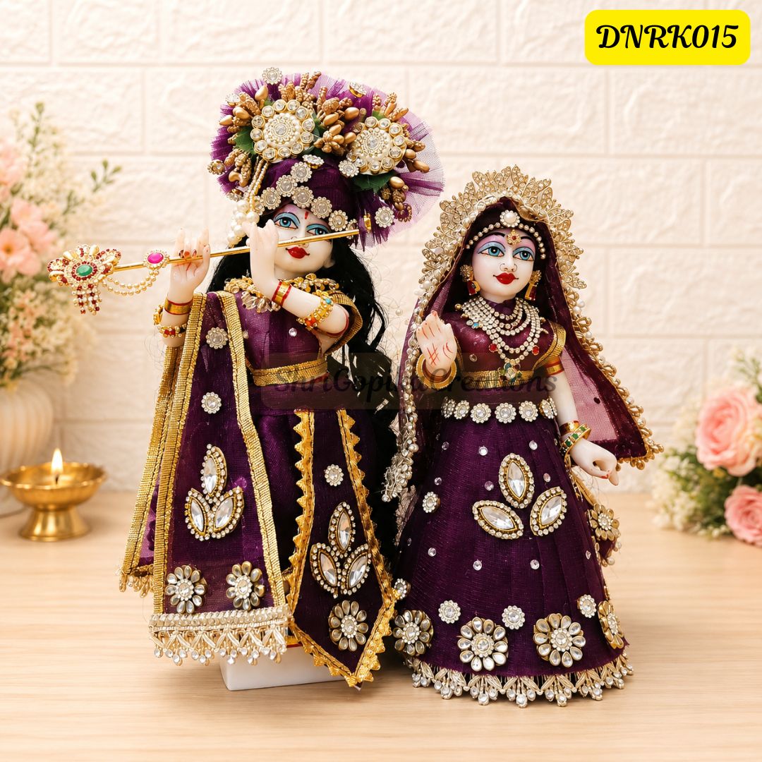 Wine Net Radha Krishna Outfit with matching Chunni | DNRK015