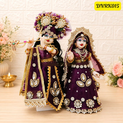 Wine Net Radha Krishna Outfit with matching Chunni | DNRK015
