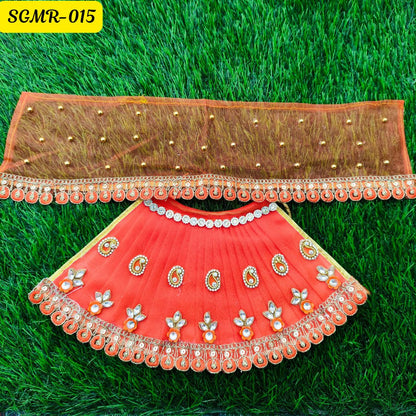 ❤️ Divine Orange  & Gold Mata Rani Outfit with Intricate Embellishments || SGMR015