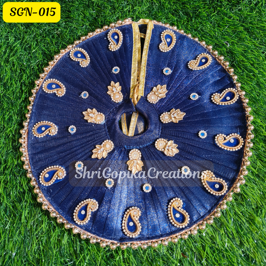Royal Blue Laddu Gopal Dress with Gold Paisley Design | SGN015