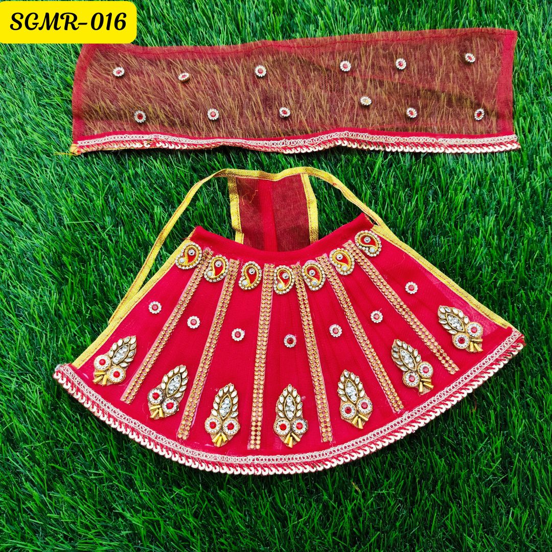 ❤️ Elegant Red & Gold Mata Rani Dress || SGMR016