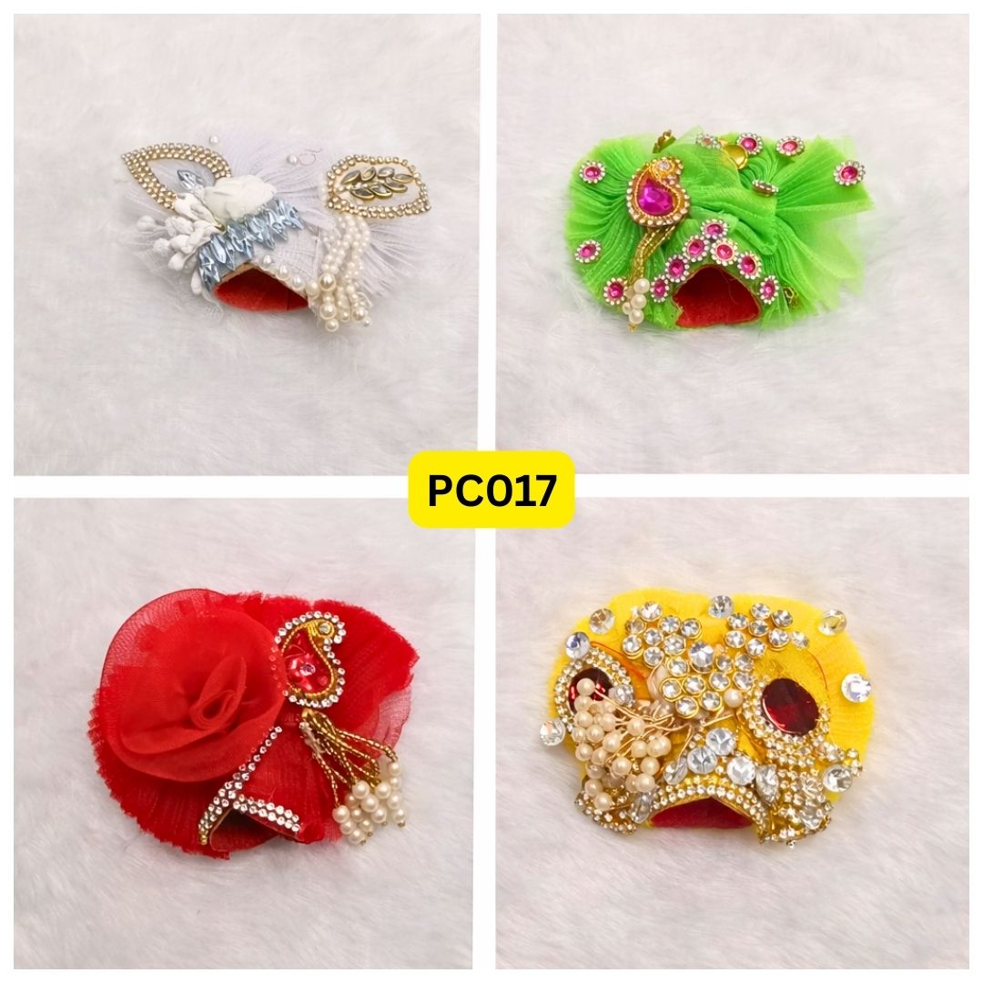 Pagdi for Laddu Gopal ji Combo Pack of 4 | Size - 2 Number | PC017