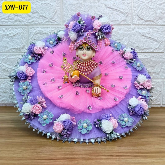 Lavender and Pink  Designer Laddu Gopal Poshak With Matching Pagdi | DN-017