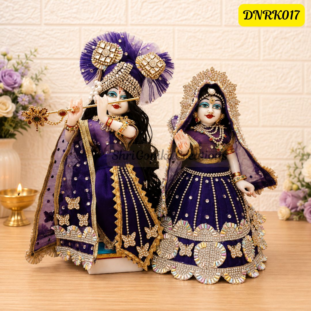 Purple Net Radha Krishna Outfit with matching Chunni | DNRK017