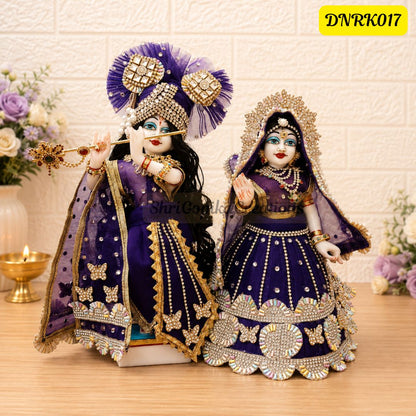 Purple Net Radha Krishna Outfit with matching Chunni | DNRK017