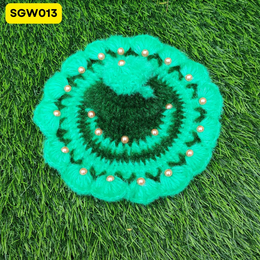 Green Woolen Laddu Gopal Dress | SGW013