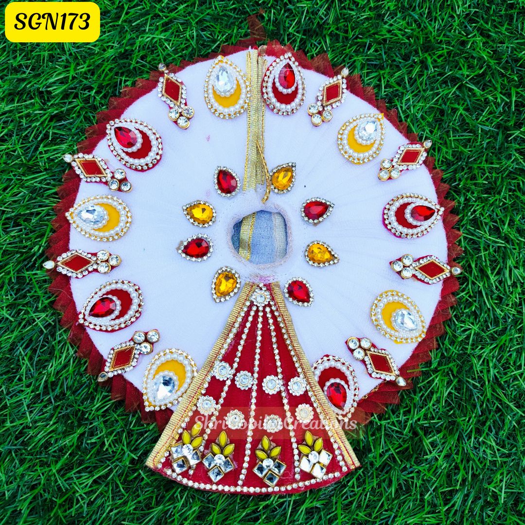 Red & White Laddu Gopal Dress