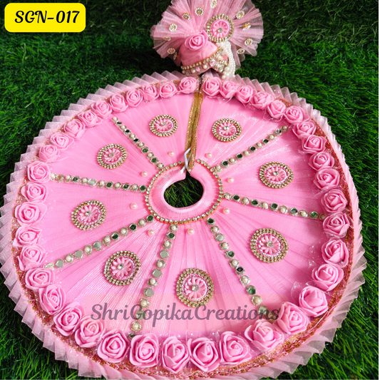 Pink Laddu Gopal Dress with Rose and  Matching Pagdi | SGN017