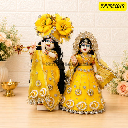 Laddu Yellow Net Radha Krishna Outfit with matching Chunni | DNRK018