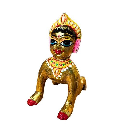 Premium Quality Brass Hand Painted Vrindavan Radha Rani  ji idol | 4 Number