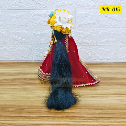 Designer Highlighted Open Hair Wig for Radha  Rani Ji | Size- 6 Number | HR015