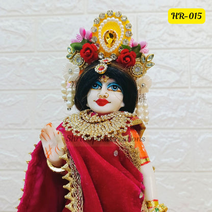 Designer Highlighted Open Hair Wig for Radha  Rani Ji | Size- 6 Number | HR015