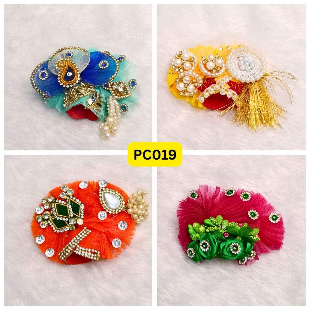 Pagdi for Laddu Gopal ji Combo Pack of 4 | Size - 2 Number | PC019