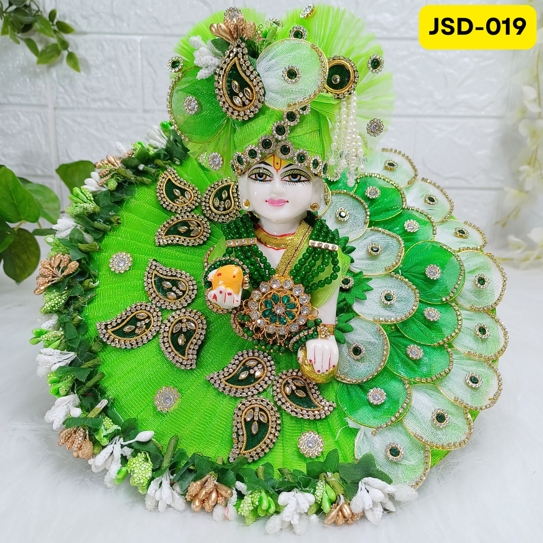 Janmashtami Special Green coloured Laddu Gopal Poshak with Matching Pagdi | JSD019