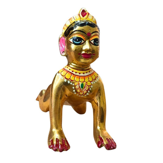 Premium Quality Brass Hand Painted Vrindavan Radha Rani  ji idol | 5 Number