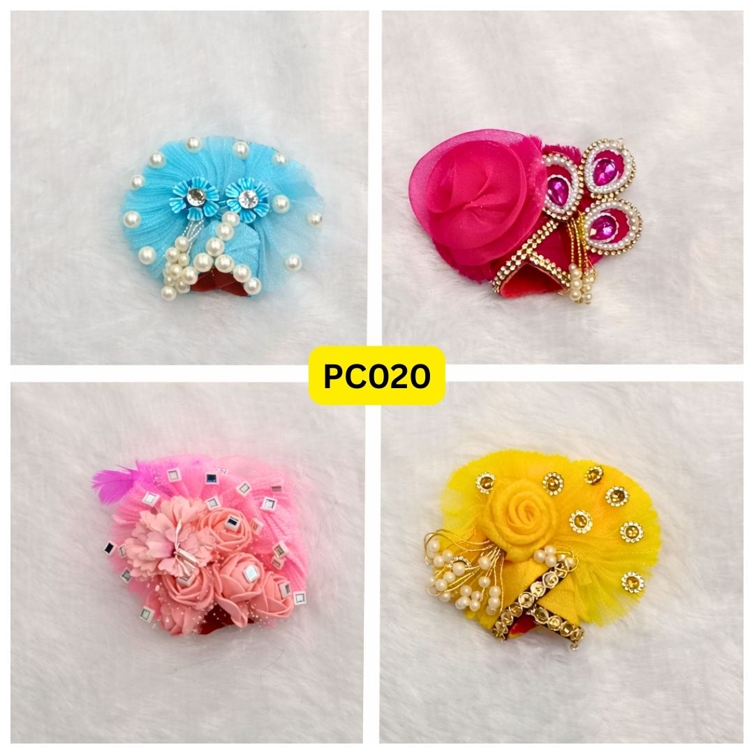 Pagdi for Laddu Gopal ji Combo Pack of 4 | Size - 2 Number | PC020