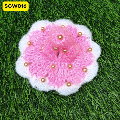 Pink and White Woolen Pearl Laddu Gopal Dress | SGW016