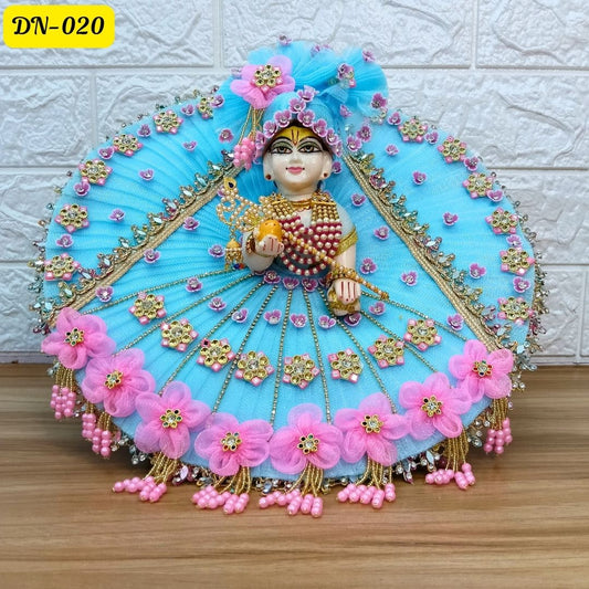 Sky blue  Designer Laddu Gopal Poshak With Matching Pagdi | DN-020