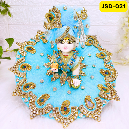 Janmashtami and Radhashtami Special Laddu Gopal Poshak in Blue color with Matching Pagdi | JSD021