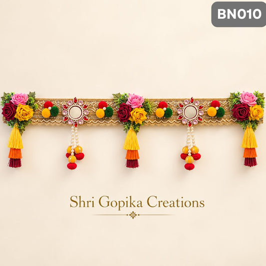 Red & Yellow Floral Designer Toran with Tassels | BN010