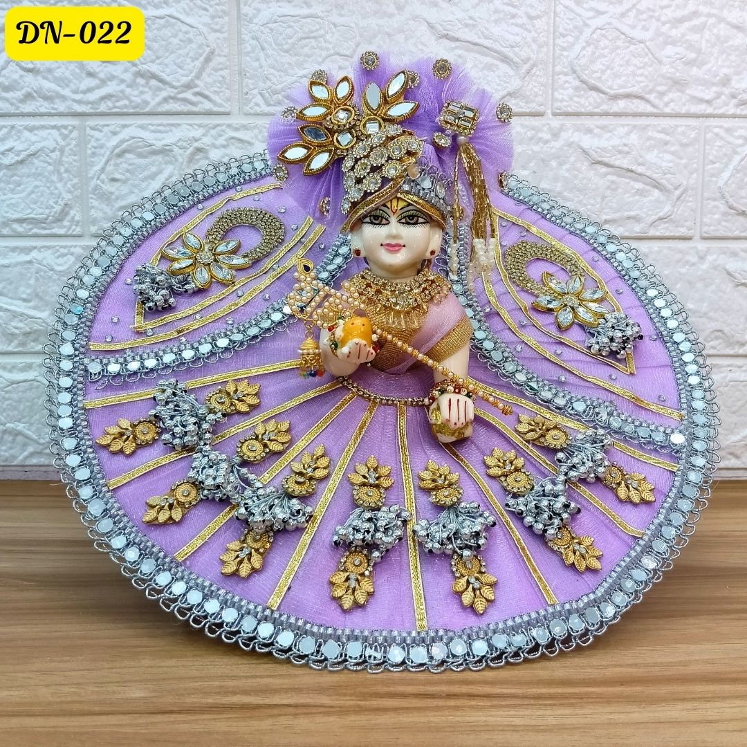 Lavender Laddu Gopal Poshak With Matching Pagdi | DN-022