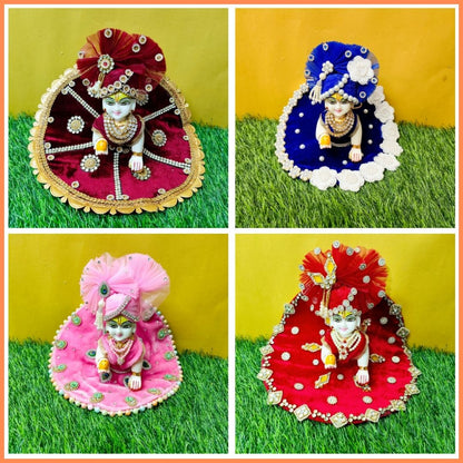 Velvet Winter Poshak Combo for Laddu Gopal (Set of 4)- Combo 2