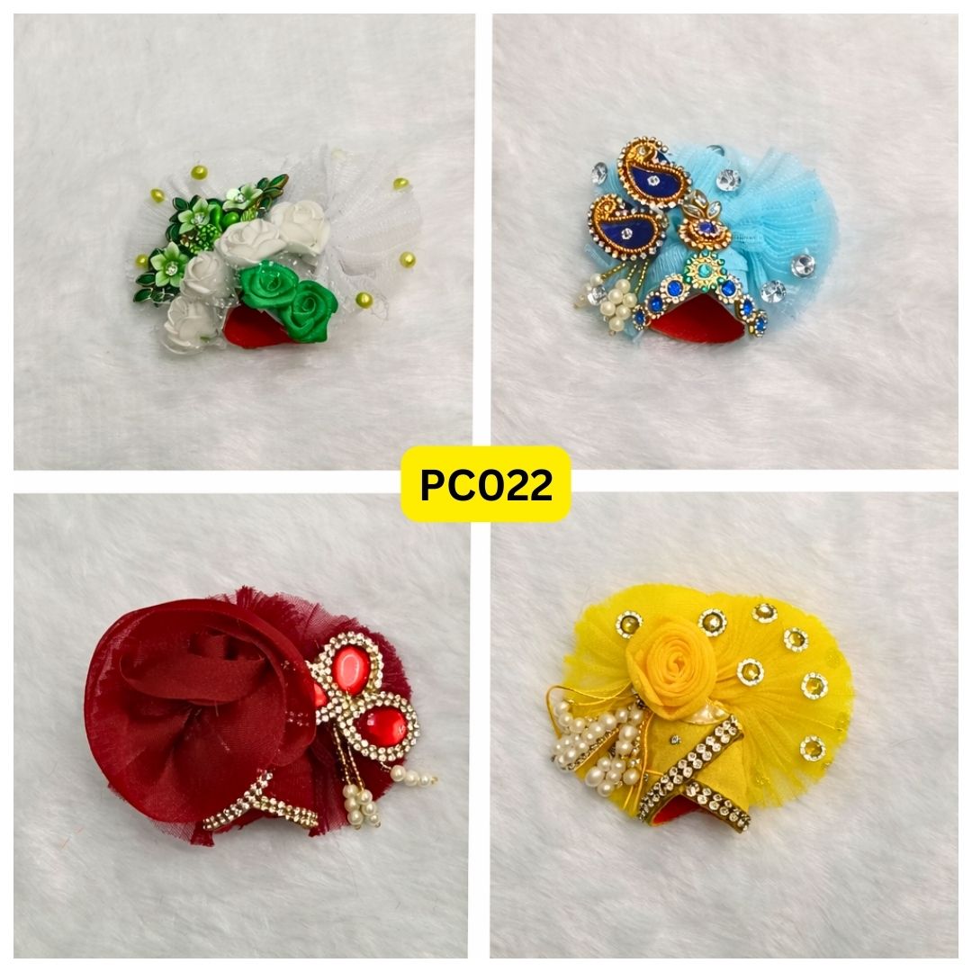 Pagdi for Laddu Gopal ji Combo Pack of 4 | Size - 3 Number | PC022