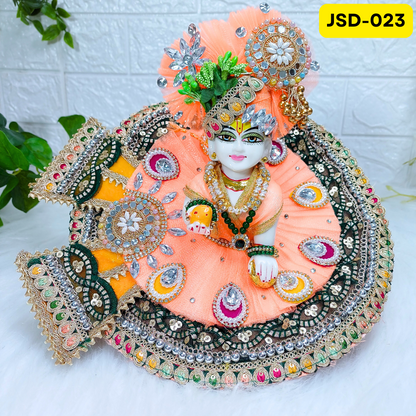 Janmashtami Special Laddu Gopal Heavy Poshak in Peach color with Matching Pagdi | JSD023