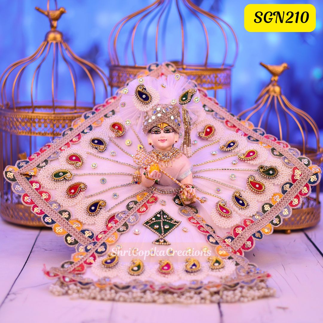 Makar sankranti kite design white  Laddu Gopal Outfit with matching Pagdi | SGN210