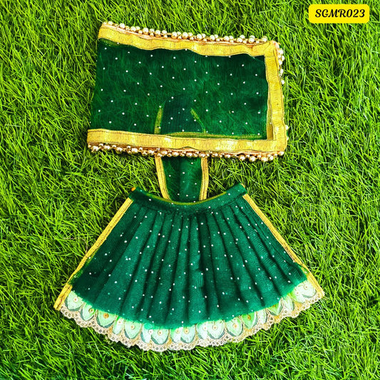 Bottle green Traditional Mata Rani Outfit with Stone & Sequin Embellishments || SGMR023