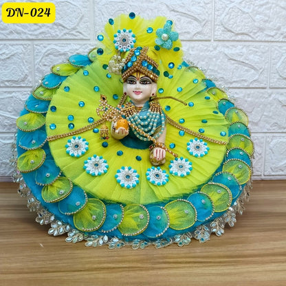 Firoji and Lemon Yellow Laddu Gopal Poshak With Matching Pagdi | DN-024