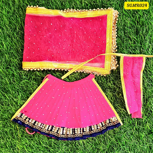 Rani Pink Traditional Mata Rani Outfit with Stone & Sequin Embellishments || SGMR024