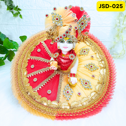 Janmashtami Special Red and Golden Laddu Gopal Poshak with Matching Pagdi | JSD025