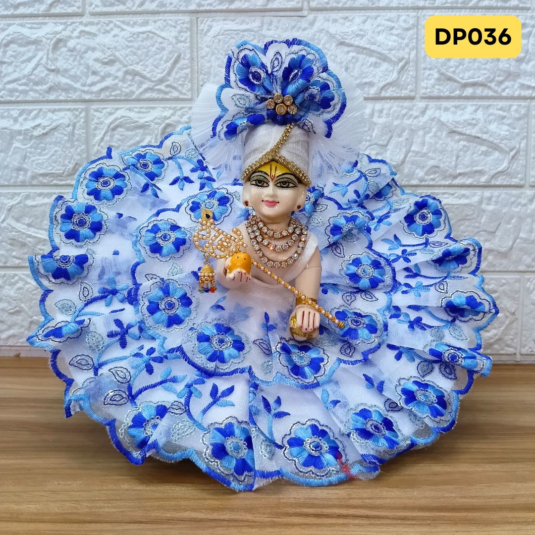 Fancy Blue Laddu Gopal Dress with Matching Pagdi | DP036