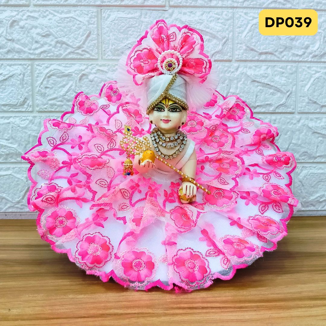 Fancy Pink Laddu Gopal Dress with Matching Pagdi | DP039