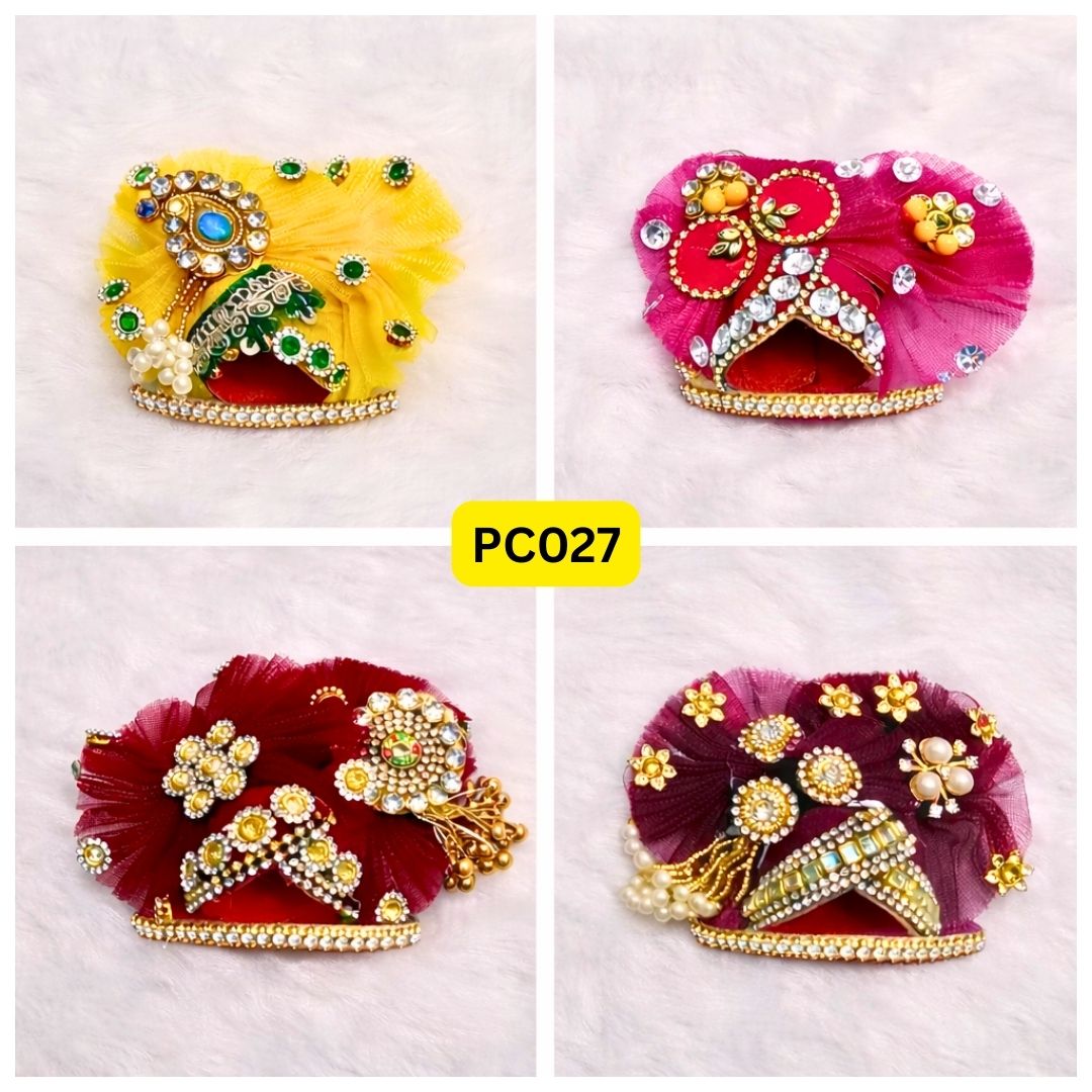 Pagdi for Laddu Gopal ji Combo Pack of 4 | Size - 4 Number | PC027