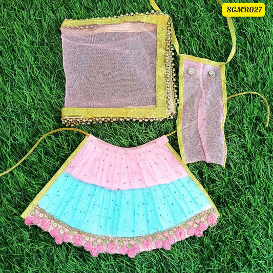 Pink and sky blue Designer Mata Rani Outfit  || SGMR027